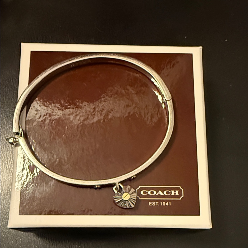 Coach Silver Bracelet with Heart Charm